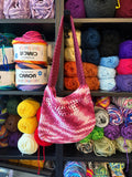 Pink & White Moss Stitch Bag