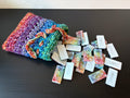 Rainbow Swirl Dominos Set With Hand Made Crocheted bag