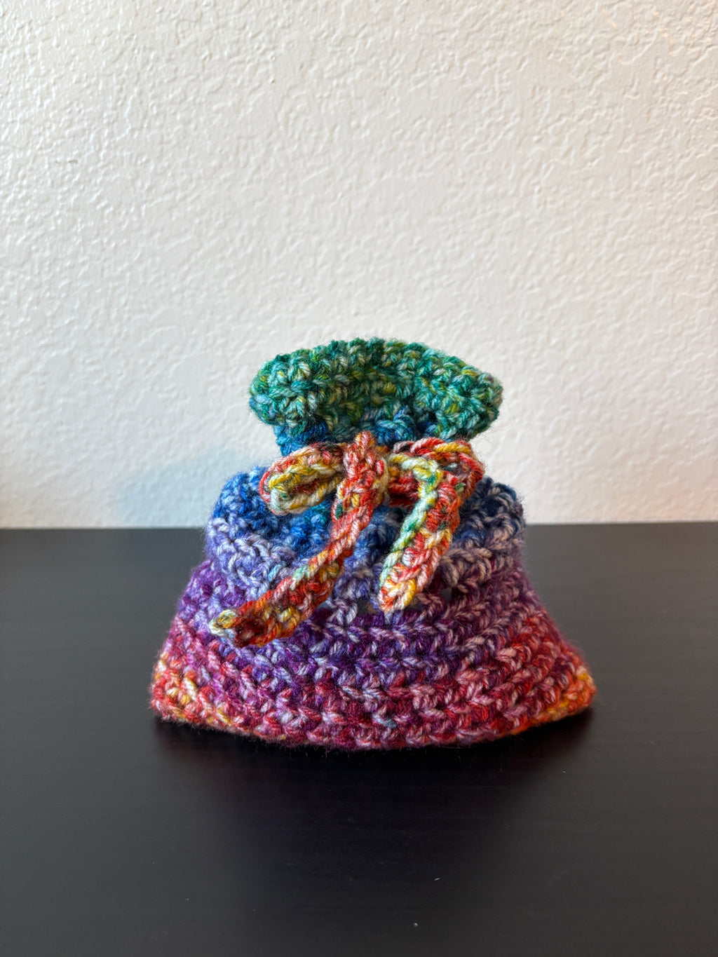 Rainbow Swirl Dominos Set With Hand Made Crocheted bag