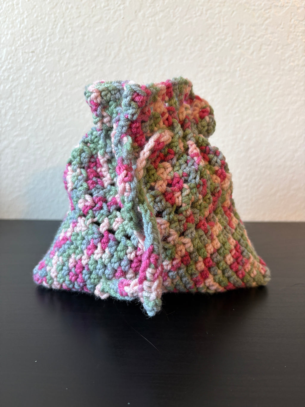 Watermelon Resin Domino Set with Crocheted Storage Bag