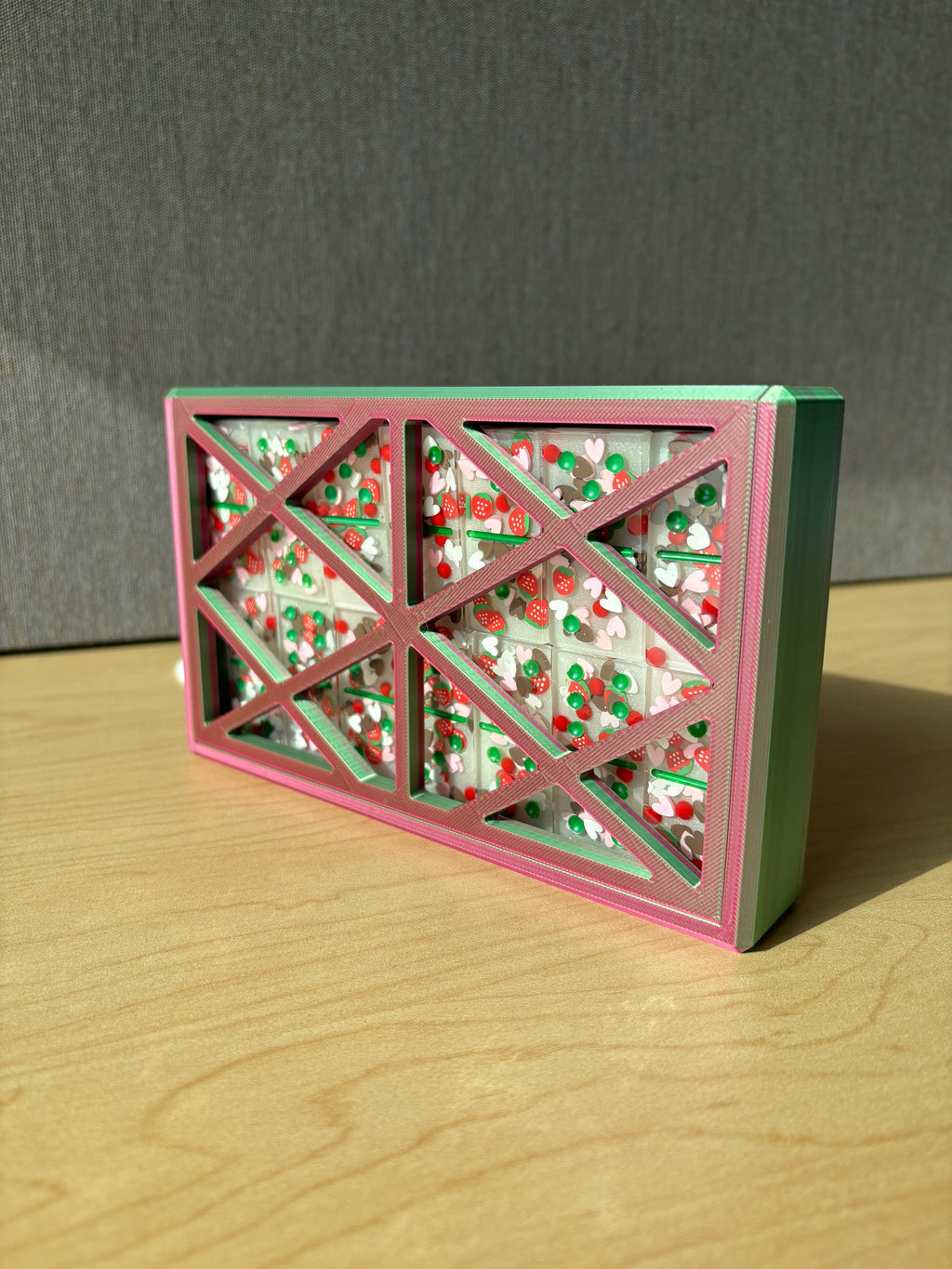 Handmade Resin Domino Set – Chocolate Strawberry Dominoes