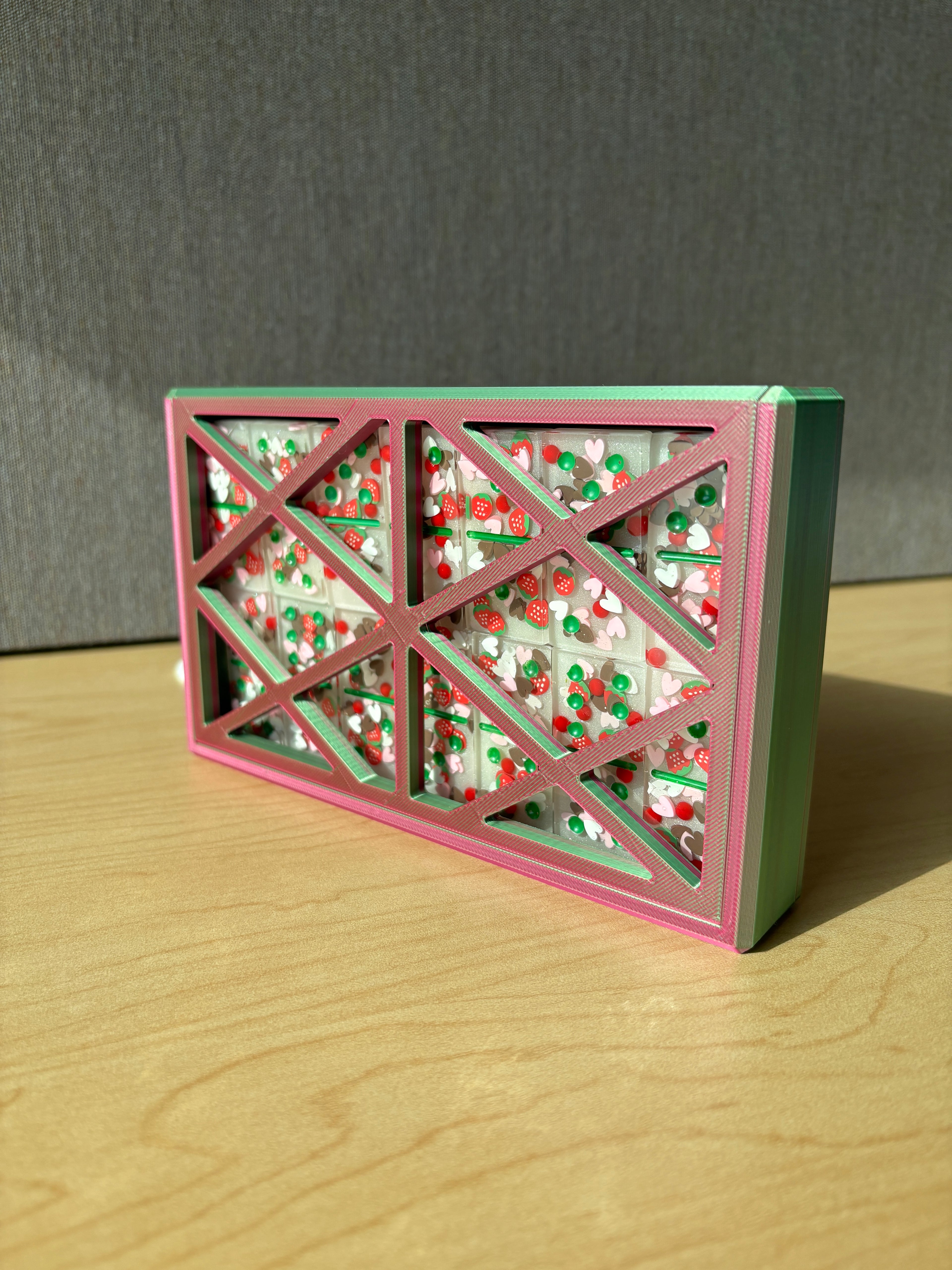 Handmade Resin Domino Set – Chocolate Strawberry Dominoes